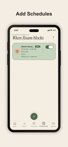 Roam App Limits screenshot
