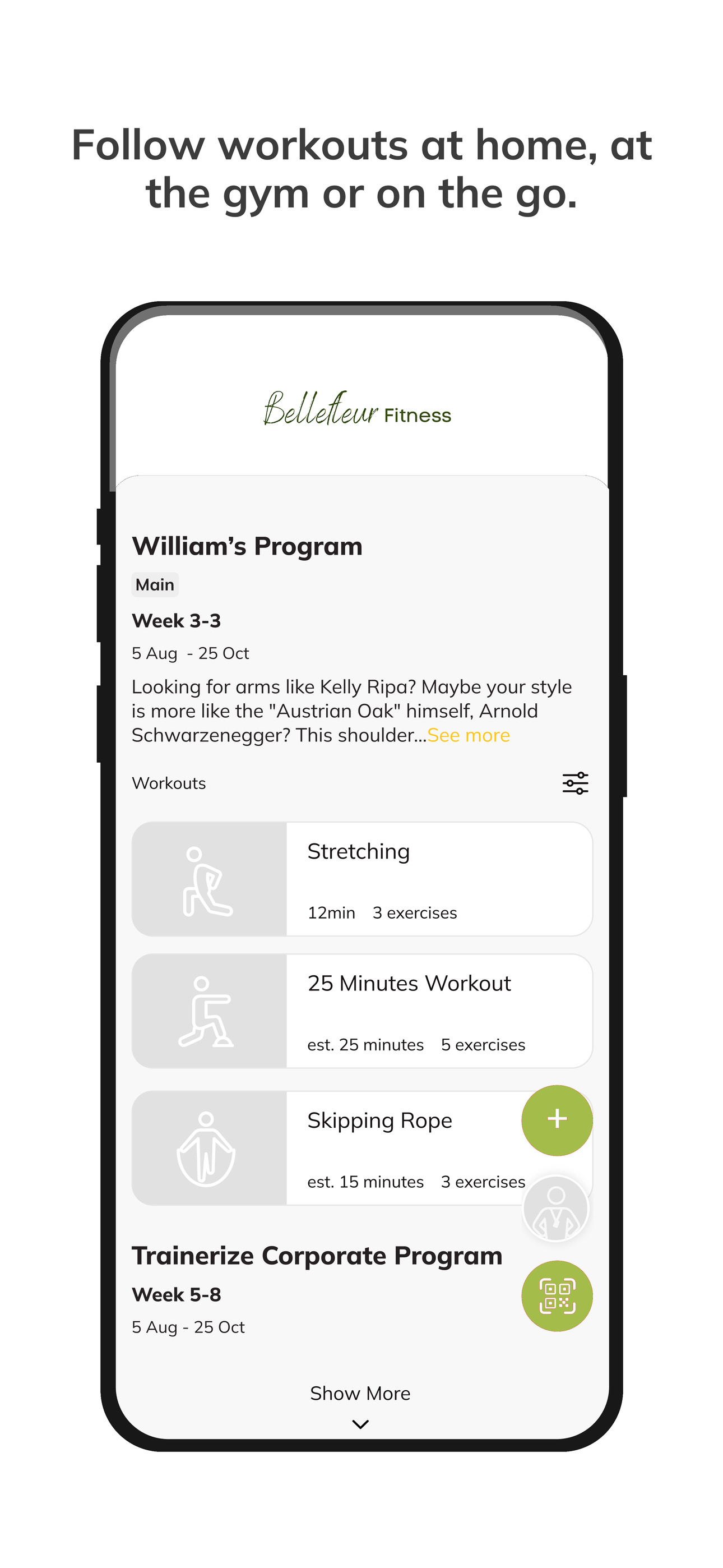 Bellefleur Fitness App