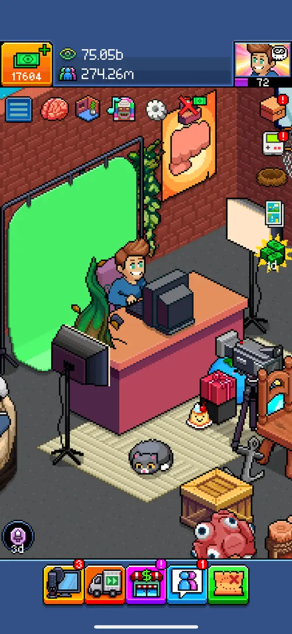 PewDiePie's Tuber Simulator iOS Mod IPA screenshot 1 - iOS game interface