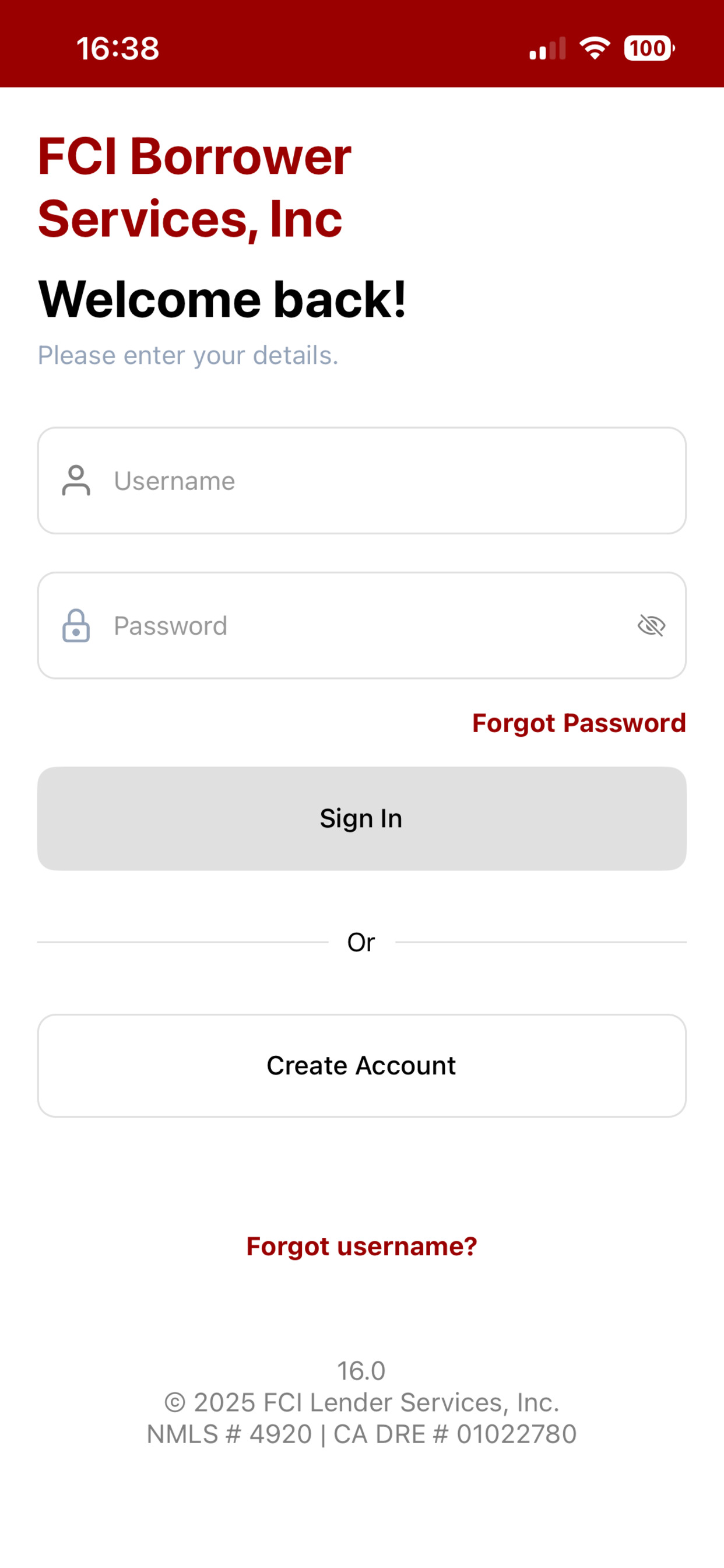 FCI Borrower App