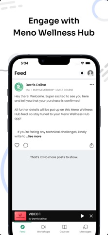 meno wellness hub screenshot
