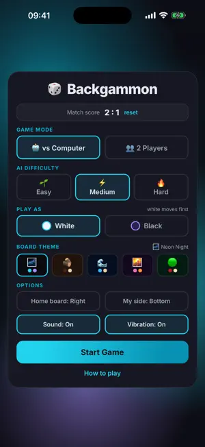 Neon Backgammon screenshot 1