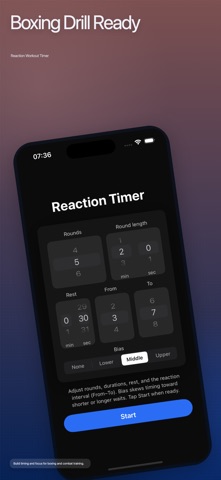 Reaction Workout Timer screenshot