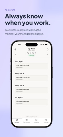 Availy: Staff Scheduling screenshot