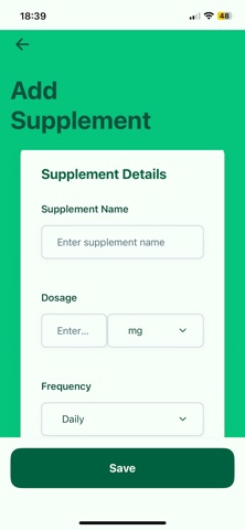 Aro Supplement Tracker screenshot