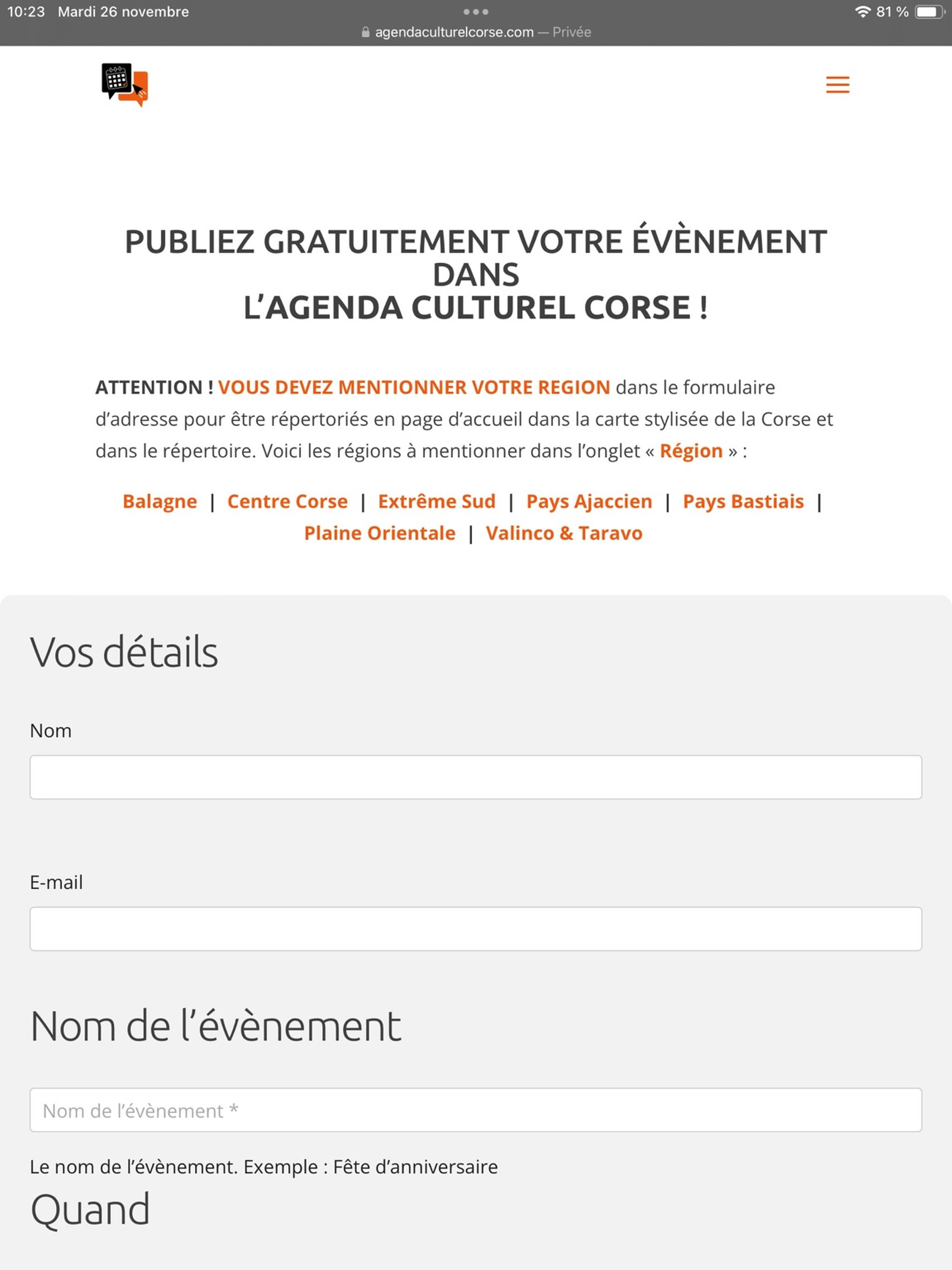 Agenda Culturel Corse