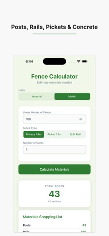 Fence Calculator: Materials Screenshot 3 of 5