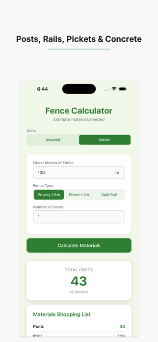 Fence Calculator: Materials Screenshot 3 of 5