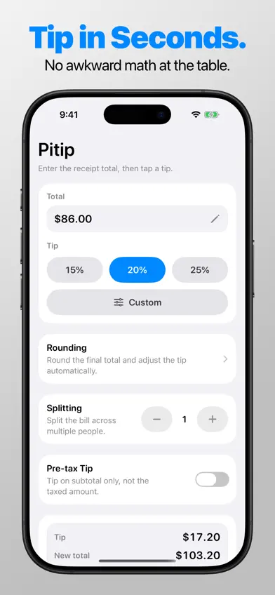 Pitip: Tip Calculator screenshot 2