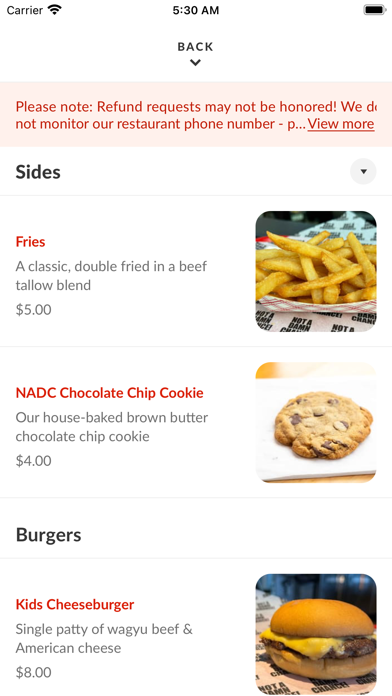 NADC Burger iPhone screenshot 3 - Food & Drink app