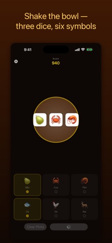 Bầu Cua Tôm Cá - Dice Game iPhone screenshot
