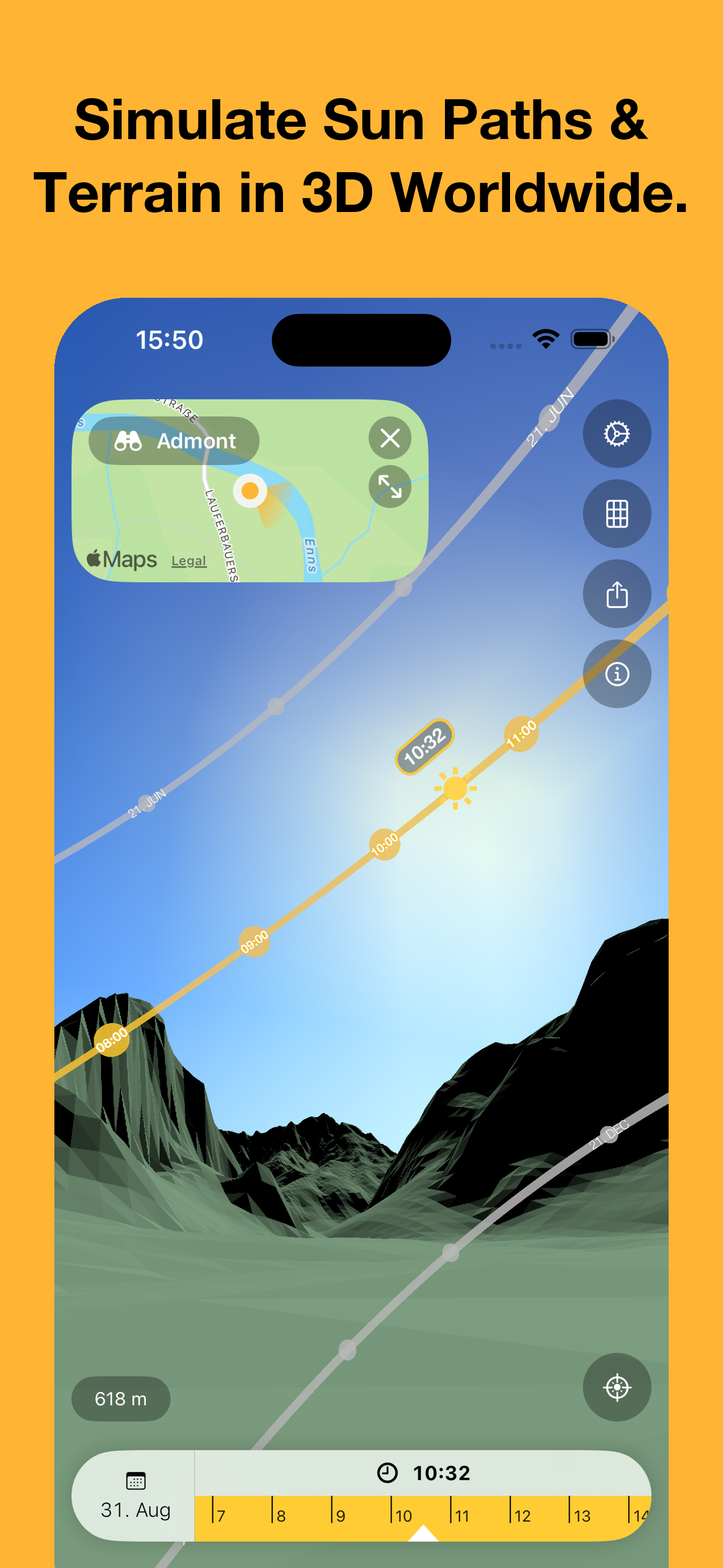 Sunorama: 3D Sun & Terrain
