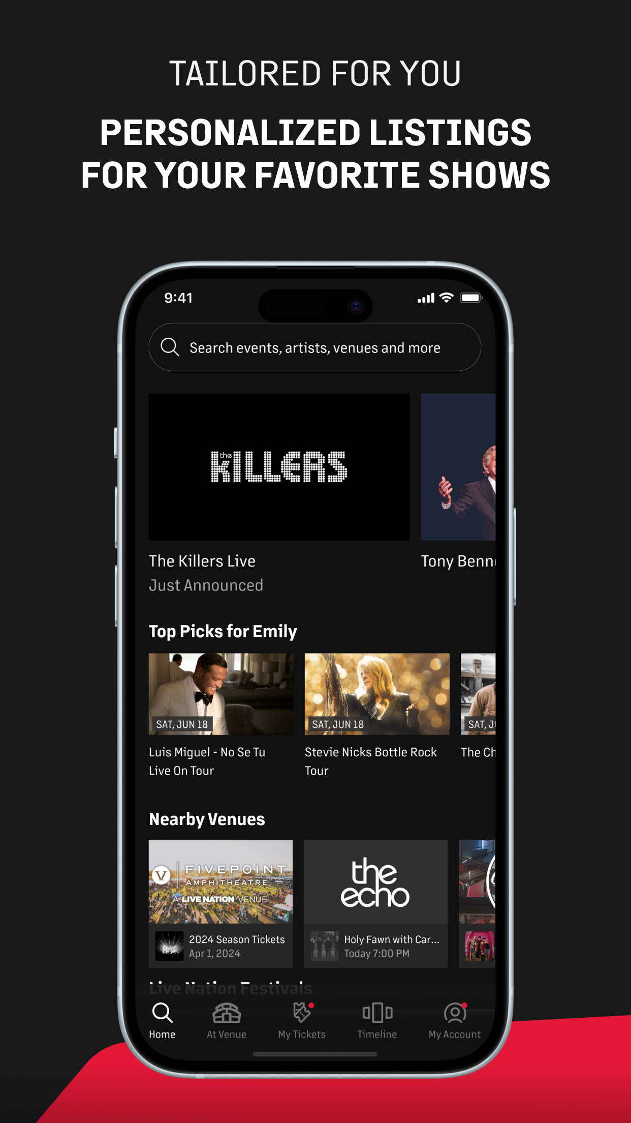 Live Nation – For Concert Fans screenshot 1