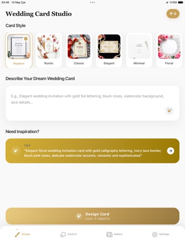 AI Wedding Card: Invite Maker iPad screenshot