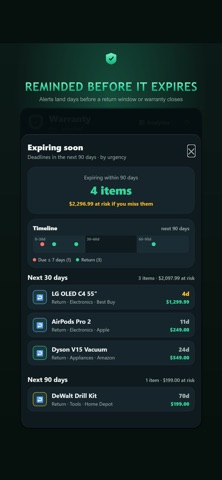 Warranty Tracker & Receipts screenshot