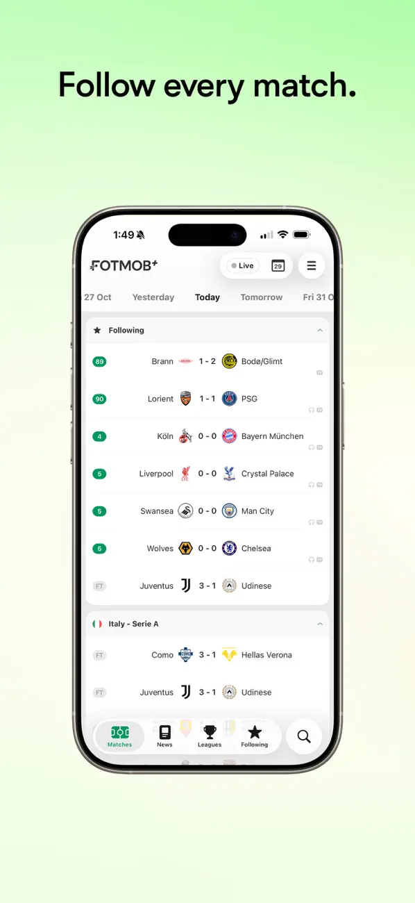#1. FotMob - Soccer Live Scores (iOS) 게시자: FotMob AS