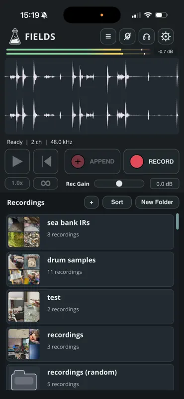 Fields - Audio Recorder screenshot 1 of 6