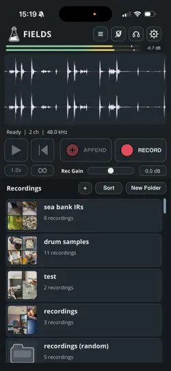 Captura de pantalla de Fields - Audio Recorder en iPhone 1