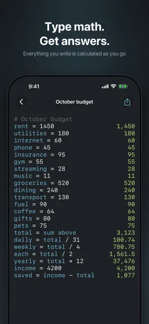 InkCalc: Notepad Calculator screenshot 1