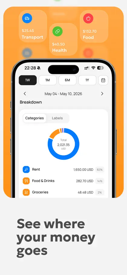 Screenshot 3 di 5 di heap: Expense Tracker AI