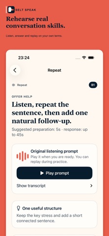 SELT Speak: B1/B2 Coach iPhone screenshot