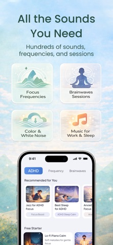 Focus Music & White Noise ADHD iPhone screenshot