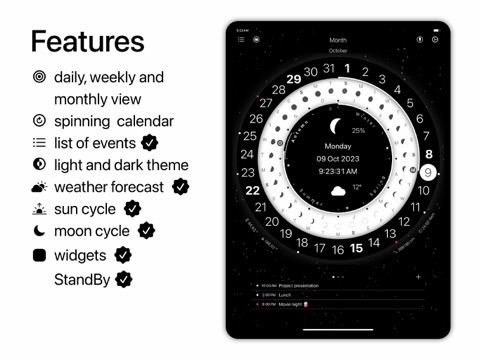無限時計 月齢カレンダー 円形の CircleTimeのおすすめ画像8