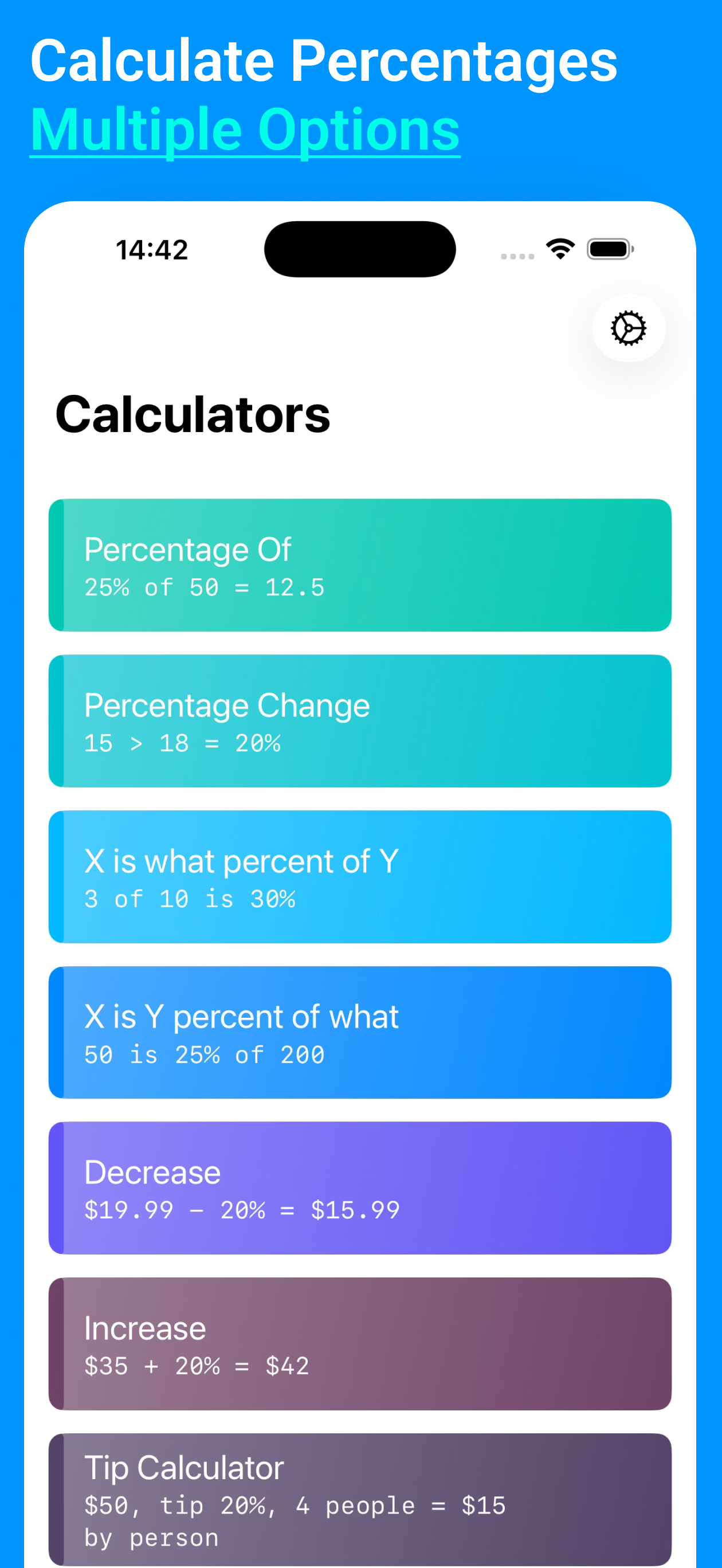 Percent: Percentage Calculator