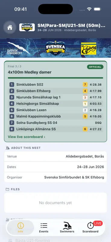 Swimify Livetiming screenshot 1 of 6