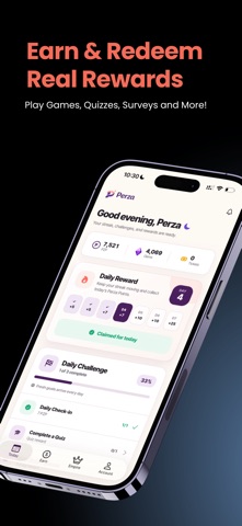 Perza: Earn Real Rewards iPhone screenshot
