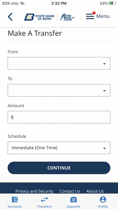State Bank of Bern iPhone screenshot 4 - Finance app