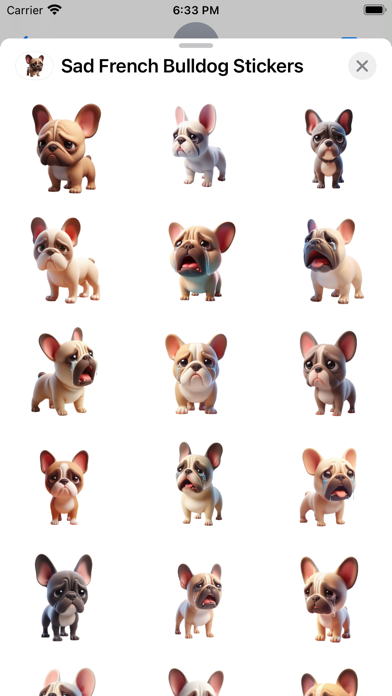 Screenshot #1 pour Sad French Bulldog Stickers