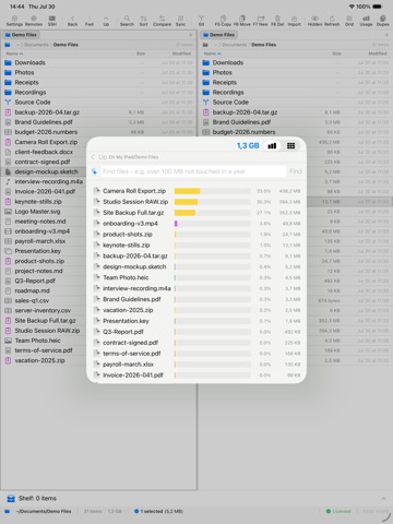 EmpiricCommander File Manager iPad screenshot