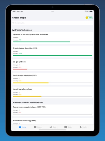 Nanotechnology iPad screenshot