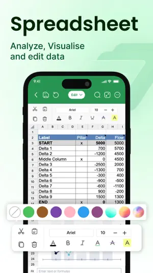 XLSX Sheets: Edit Spreadsheet screenshot 1