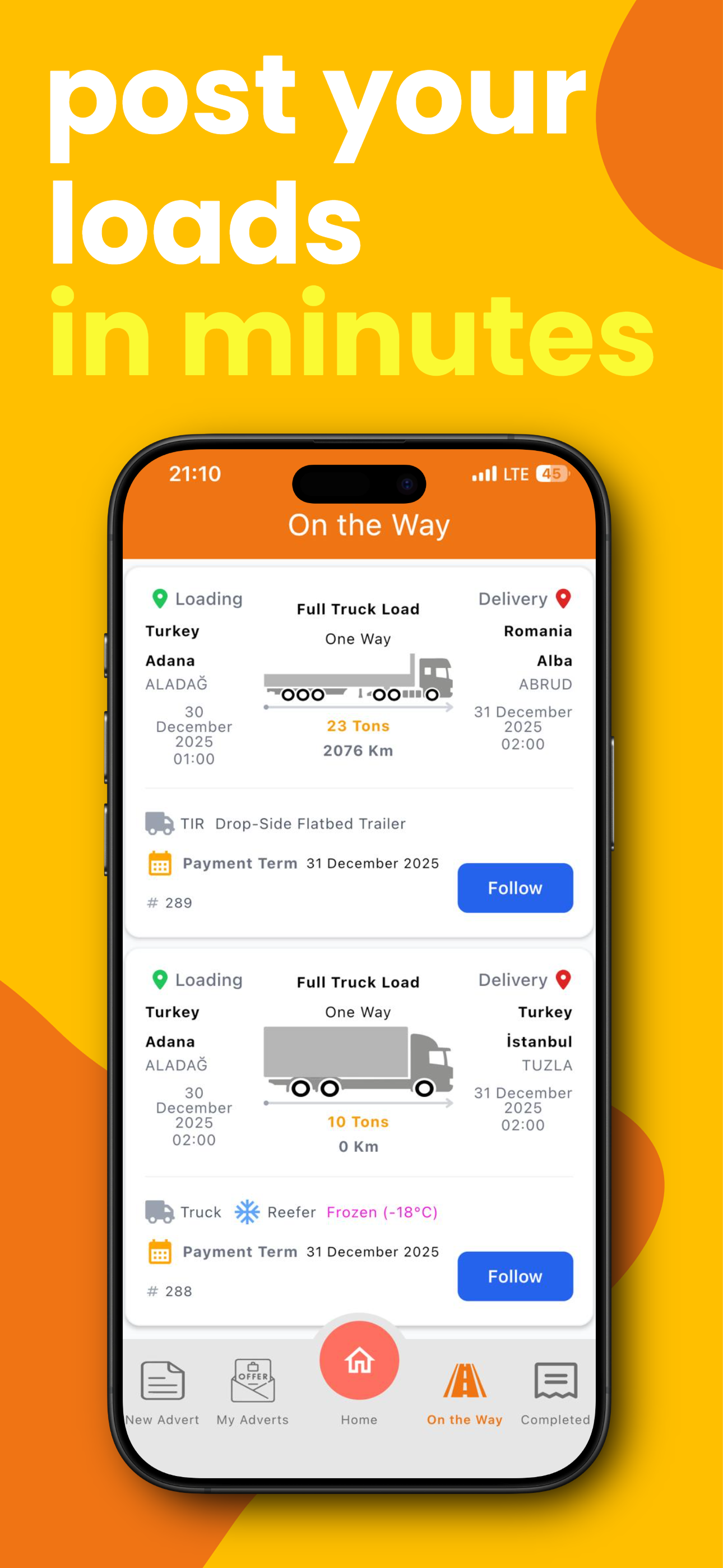 SerasApp - Loads & Carriers
