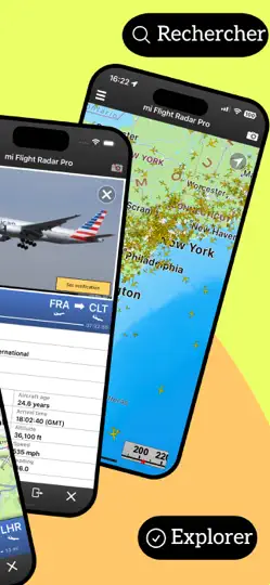 Capture d'écran de Flight Radar Pro Avion Direct sur iPhone 3
