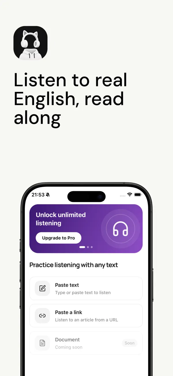 Screenshot #1 pour Inputflow - English Listening