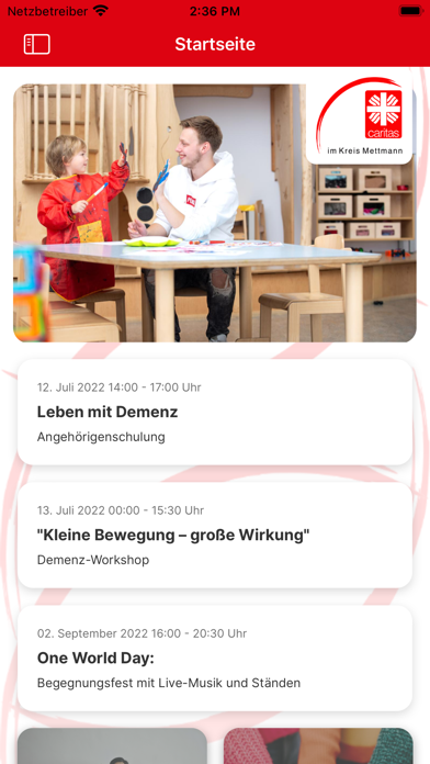 Caritas im Kreis Mettmann Screenshot