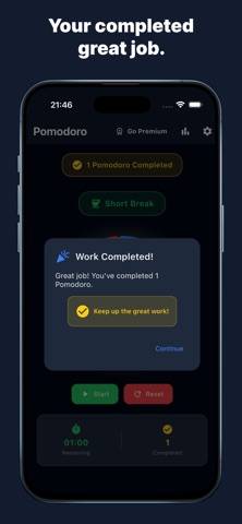 Pomodoro Pro Focus iPhone screenshot