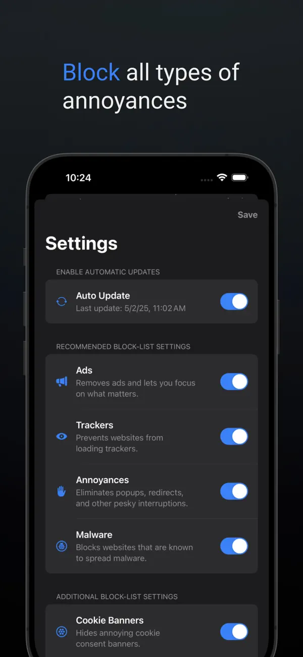 Screenshot #1 pour Ad Blocker for Safari - Void