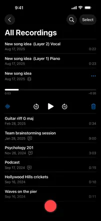 Voice Memos screenshot 1 of 6
