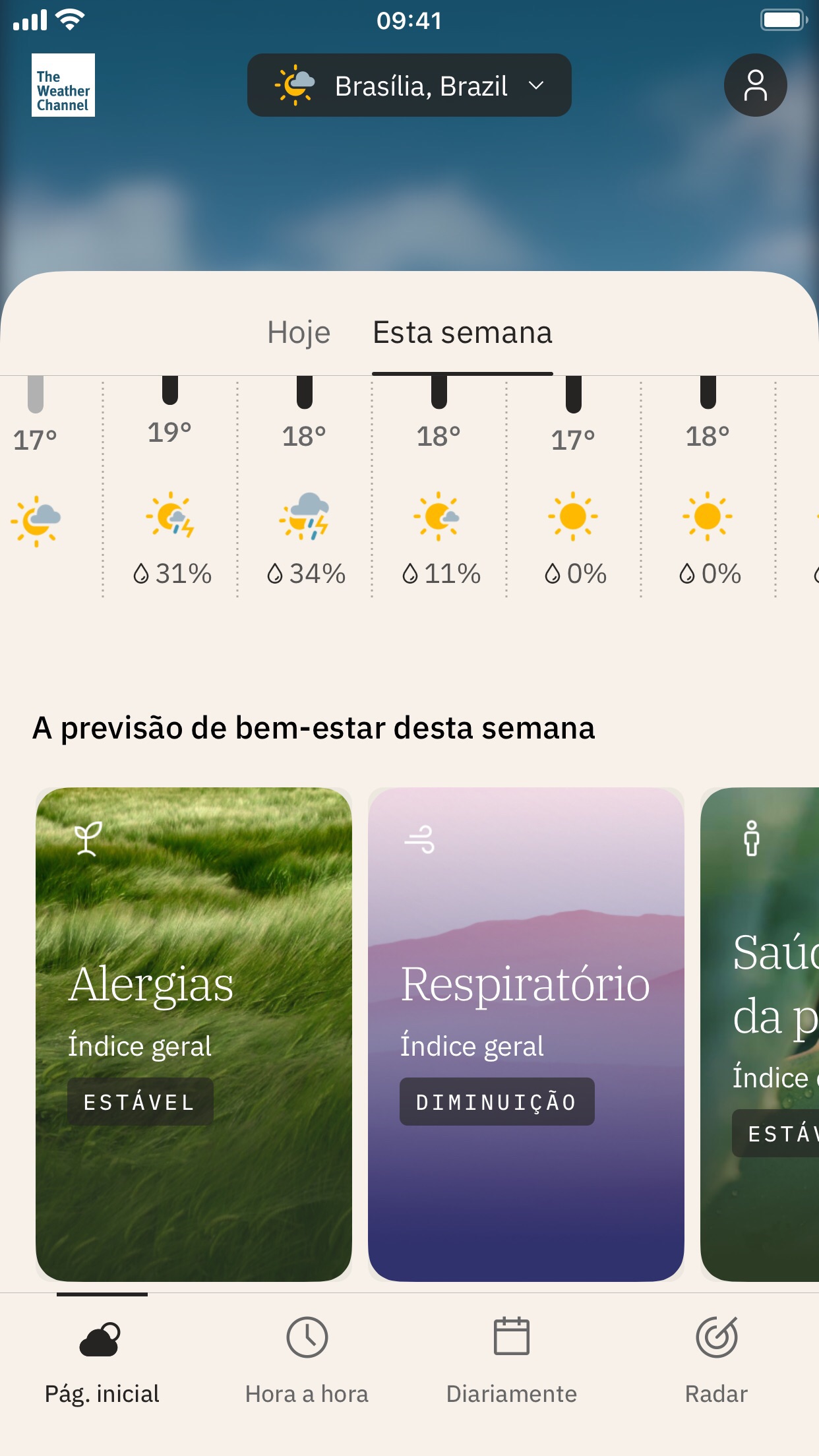 Screenshot do app Clima - The Weather Channel