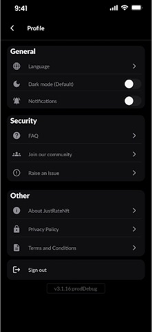 JustRateNFT screenshot