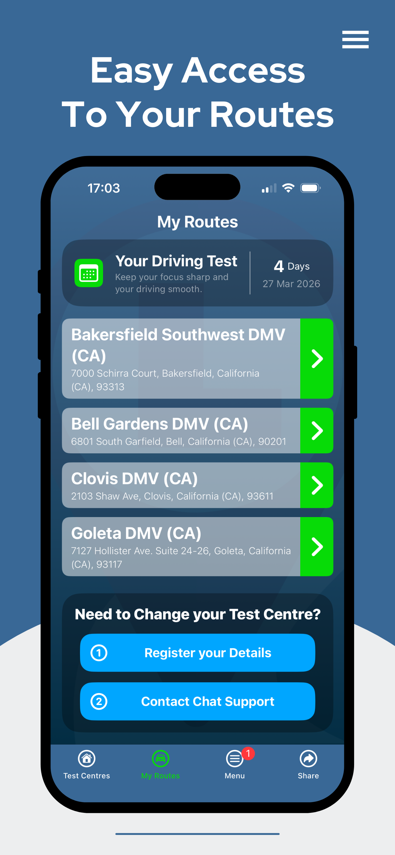Driving Test Routes
