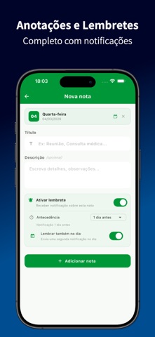 Calendário Brasil 2026 iPhone screenshot