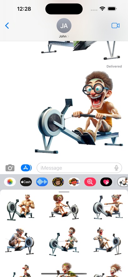 Wacky Rowing Machine Stickers