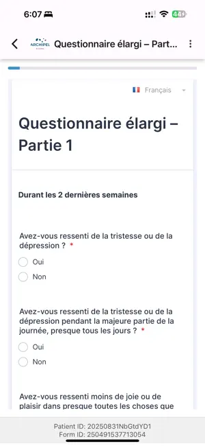 Evaluation psychométrique screenshot 4
