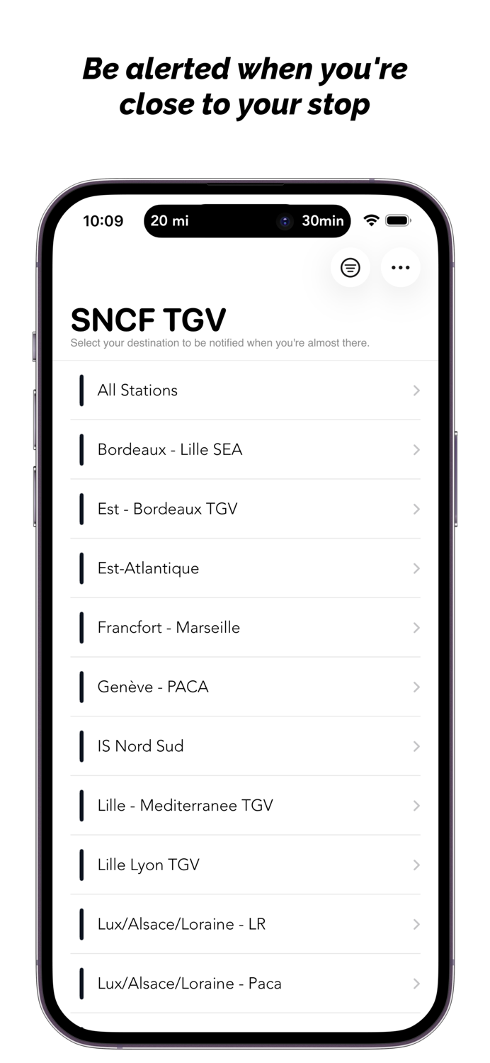 SNCF TGV Destinations