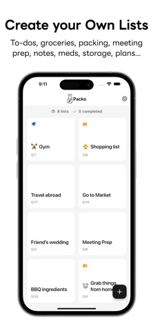 Packo - TODO & Shared Lists Screenshot 1 of 6